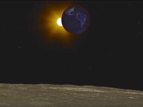 A NASA video shows what a total lunar eclipse looks like from the moon, and it's mind-blowing