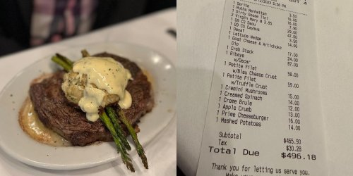 My family of 4 went to Ruth s Chris for the first time and our $500
