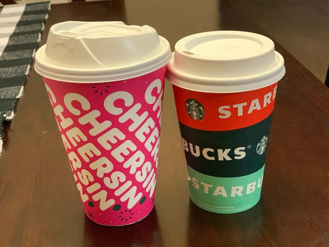 I tried 8 holiday drinks from popular coffee chains, and Starbucks' best minty drink is Dunkin's worst