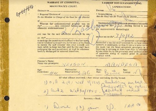 Here's The Infamous 1962 Document Committing Mandela To Prison