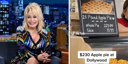 A TikToker shocked viewers filming a $229 apple pie at Dolly Parton's theme park. But he's pushing back, saying it's actually a 'good deal.'