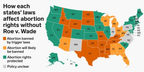 This map shows where abortion is illegal, protected, or under threat across all 50 US states