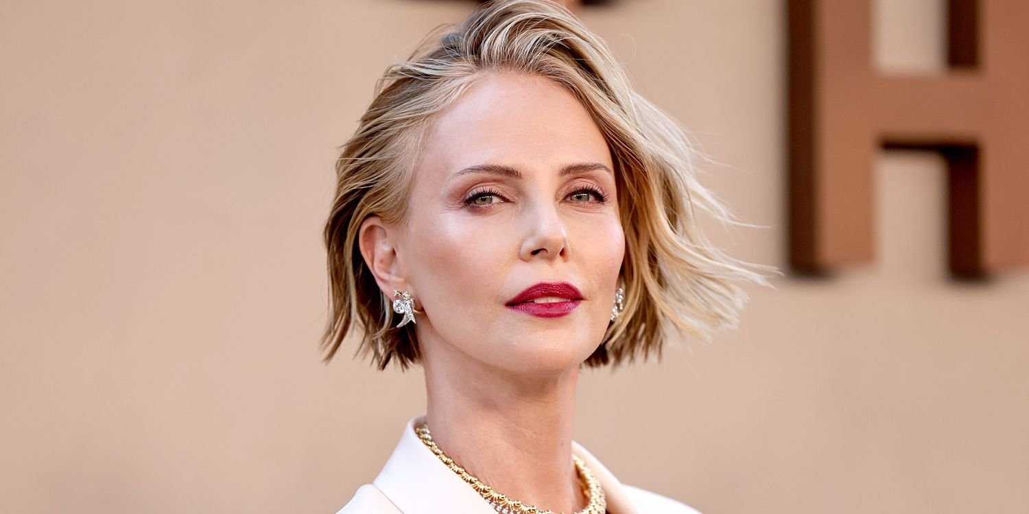 Charlize Theron Debuts Two-Toned Hair Transformation and Bangs That “Came to Play”