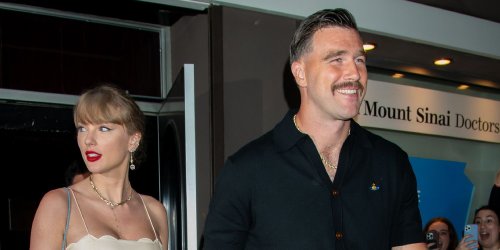 Taylor Swift Stuns in a Plunging Floral Gown with Travis Kelce at His Cousin's Wedding