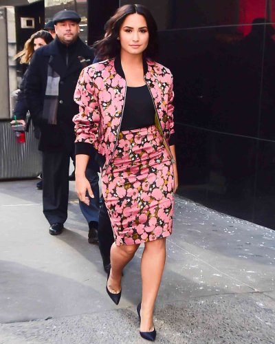 Demi Lovato Wears Your Grandmother's Couch, Looks Chic