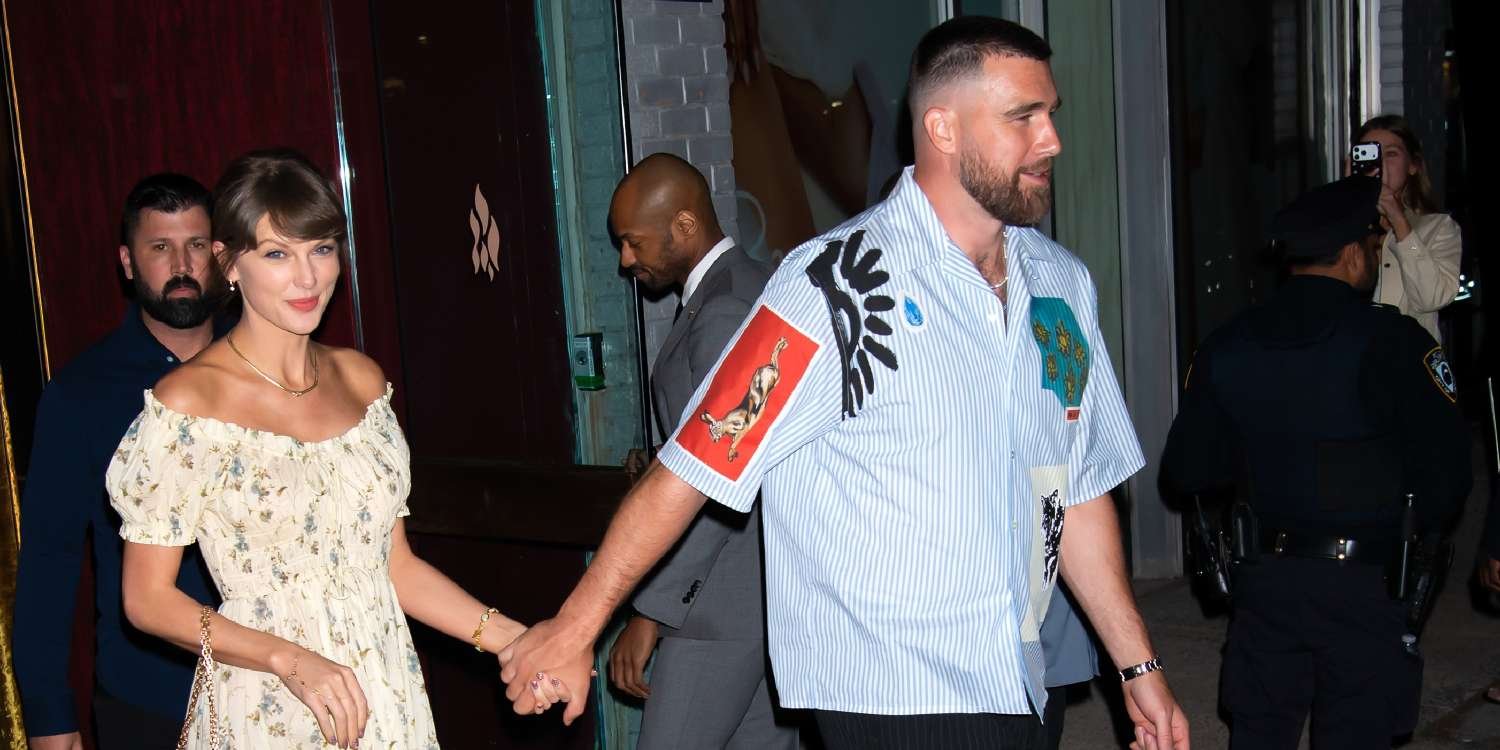 Taylor Swift Debuts New Wedding Ring in a Dreamy Pink Floral Gown With Travis Kelce at Friend’s Wedding