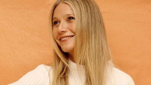 Gwyneth Paltrow Posed Pantsless in the Coziest Sweater Set and Matching Slippers