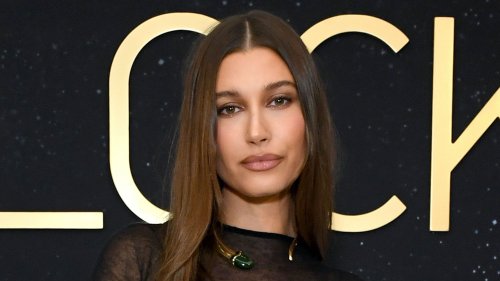 Hailey Bieber Wore a Classic Black Dress With a See-Through Twist ...