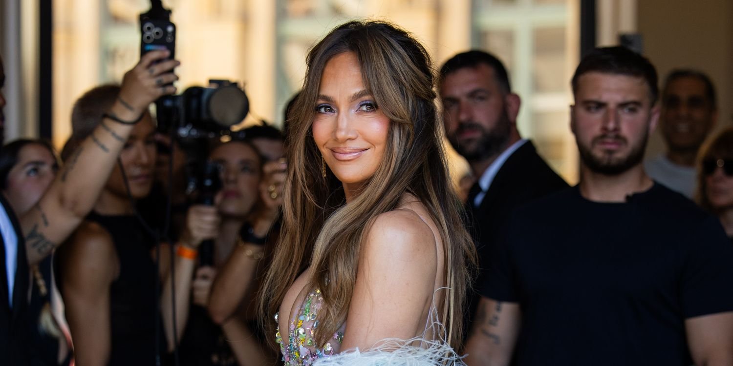 Jennifer Lopez Pairs Bold Sheer Black Lingerie With a Gold-Drenched Veil and Regal Crown