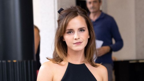 Emma Watson’s Backless LBD and Matching Hair Bow Just Won Milan Fashion Week