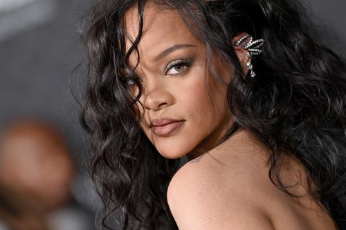 Rihanna Paired Thigh-High Latex Boots With Butt-Baring Lace-Up Lingerie ...