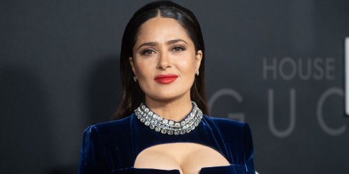 Salma Hayek's Whimsical Mint-Green Dress Had a Plunging Bedazzled Neckline