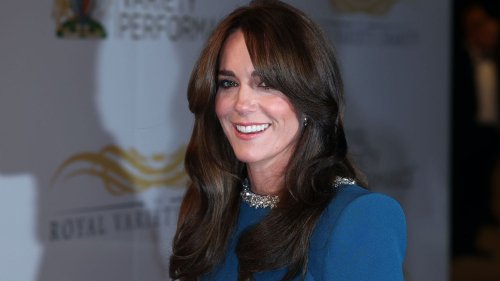 Kate Middleton's Royal Blue Evening Gown Featured the Most Dramatic Floor-Sweeping Sleeves