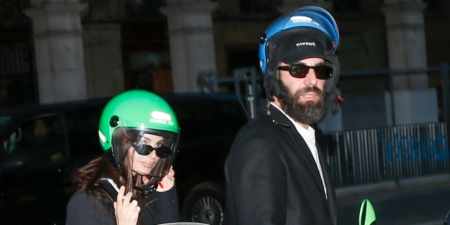 Emily Ratajkowski Passionately Kisses Her Boyfriend Romain Gavras While Wearing Plunging LBD