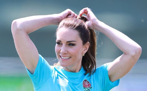 Kate Middleton Gave Sporty Spice While Playing Rugby in Fitted Joggers and the Comfiest Sneakers