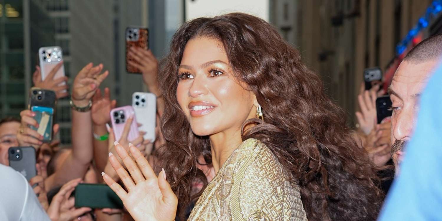 Zendaya Wears Nothing Underneath Her Plunging Gold Blazer for Latest Goddess-Inspired Look