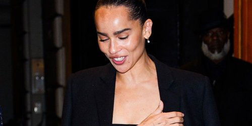 Zoë Kravitz Freed the Underboob in a Sheer Mesh Dress With Visible Underwear