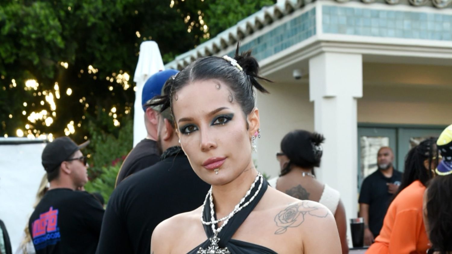Halsey's Coachella Look Included Space Buns and an Underboob-Baring Top
