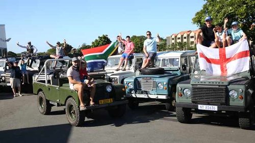 Land Rover procession in Durban for Prince Philip