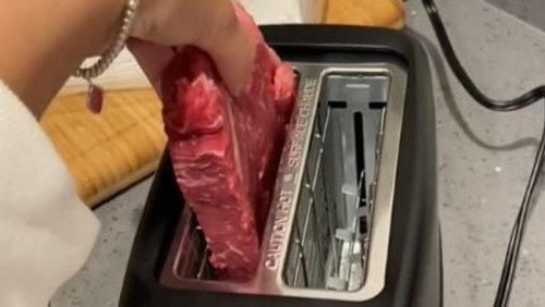 WATCH: Woman horrifies the internet by cooking steak using a toaster
