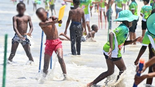 Calypso Cricket Festival sees pupils enjoy cricket at beach in Muizenberg