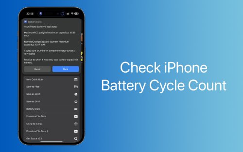 How To Check iPhone Battery Cycle Count With A Shortcut