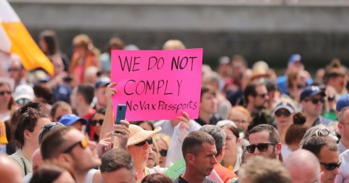 Thousands march through Dublin in protest against the use of vaccine passports