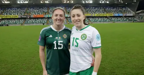 Ireland star Lucy Quinn celebrates scoring against partner as Republic beat Northern Ireland in Belfast