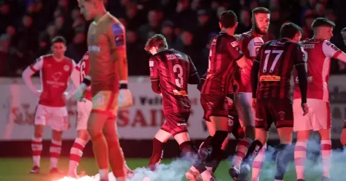 Bohemians player hit by flare lucky to avoid serious injury but manager 'will not slag my own fans'