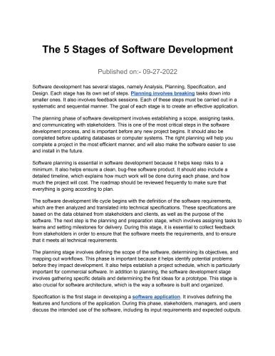 The 5 Stages of Software Development