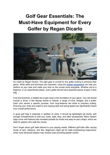 The Must-Have Equipment for Every Golfer