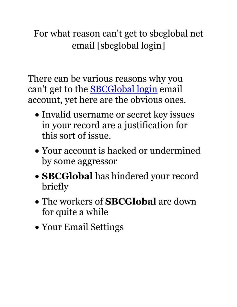 Sbcglobal login - cover
