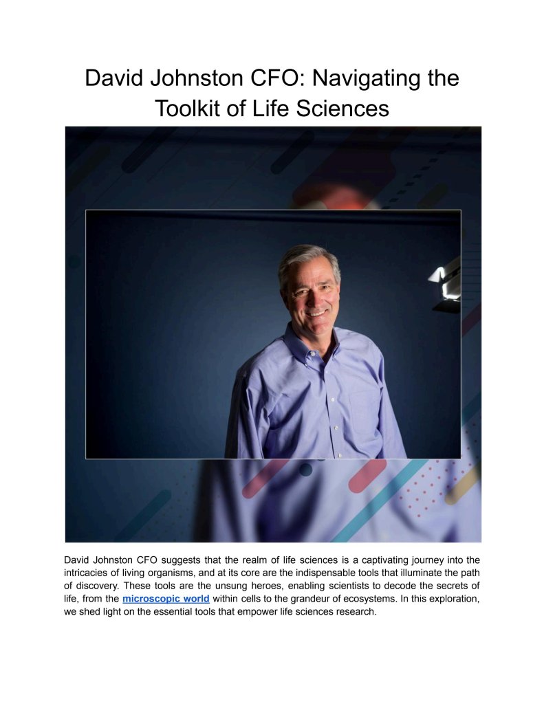 David Johnston CFO - cover