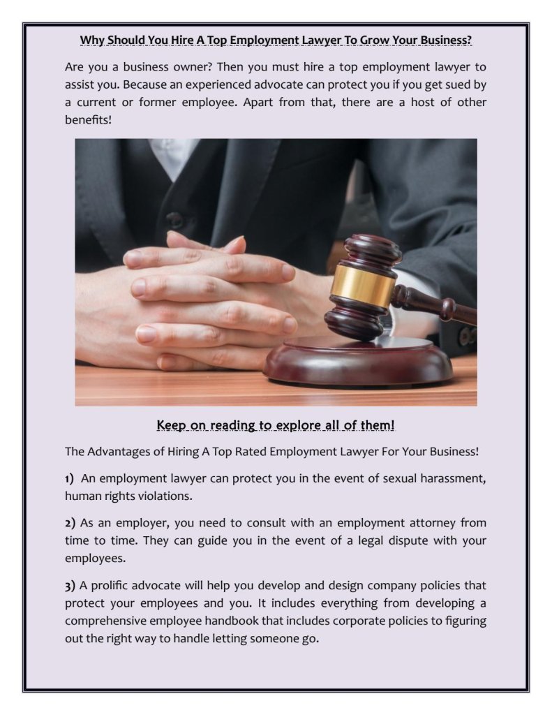 Why Should You Hire A Top Employment Lawyer To Grow Your Business?