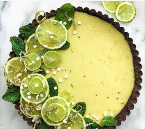 Key Lime Pie with Almond-Chocolate Crust