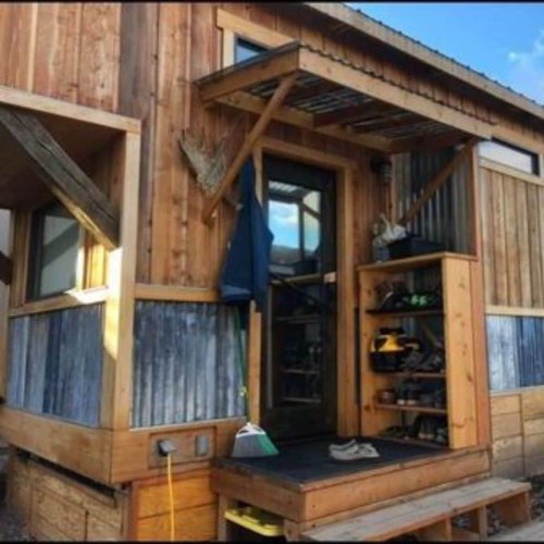 24’ Rustic Tiny House On Wheels Packs in a Ton of Storage