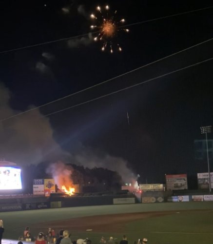 Fire Breaks Out During BlueClaws July 4th Fireworks Display