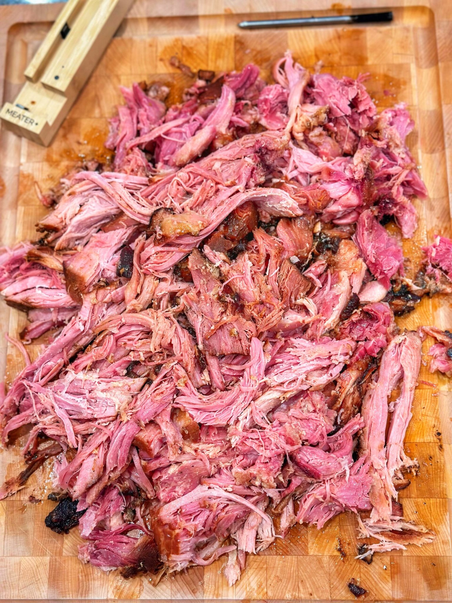 Bourbon & Cola Pulled Ham on the Traeger