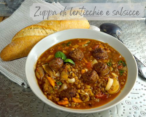 Zuppa di lenticchie e salsicce - Italienische Linsensuppe mit Wurst