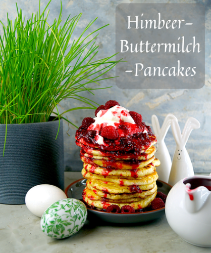 Buttermilchpancakes mit Himbeeren