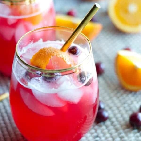 Orange Cranberry Vodka Spritzer - Keto, Low Carb