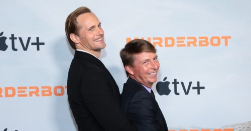 BFFs Alexander Skarsgard & Jack McBrayer Take Prom-Style Photos at Their ‘Murderbot’ Series Premiere