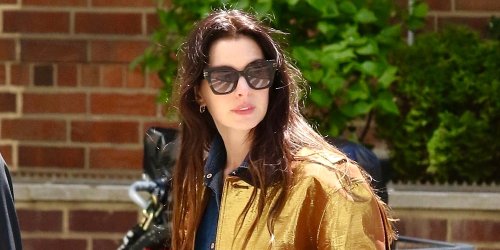 Anne Hathaway Looks So Chic in the J.Crew Barn Jacket That Sold Out Instantly