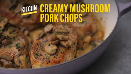Recipe: 30-Minute Creamy Garlic Mushroom Pork Chops