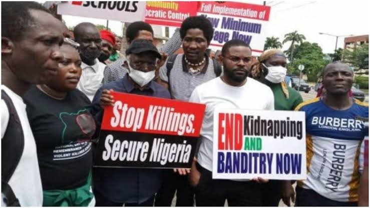 Falz, father Falana, others protest insecurity, poverty in Lagos - Flipboard