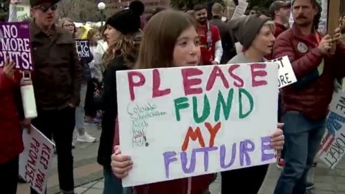 Thousands of teachers rally over education funding at Colorado Capitol