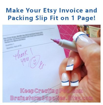 How to Reduce Etsy Receipt and Packing Slip Size!