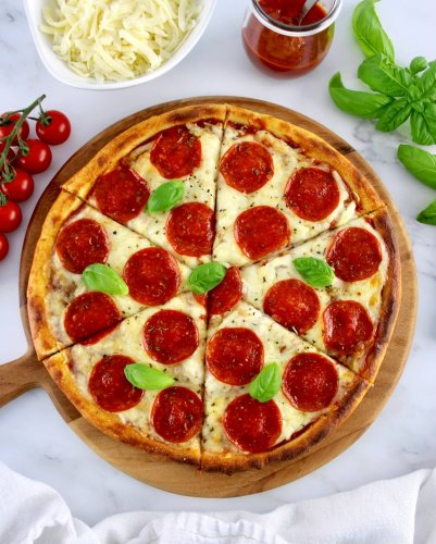 Keto Fathead Pepperoni Pizza