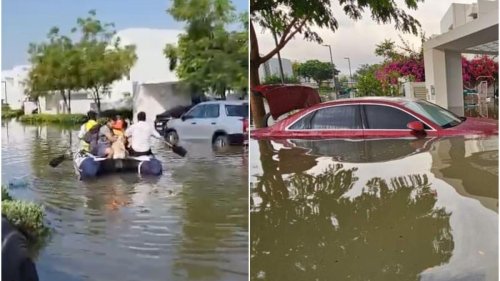 Dubai floods: Residents rescued by kayaks as water levels rise in community