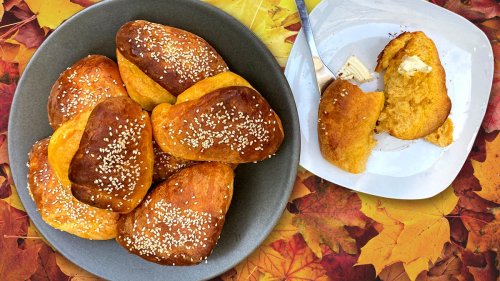 Sweet Potato Parker House Rolls are a beautiful vehicle for butter